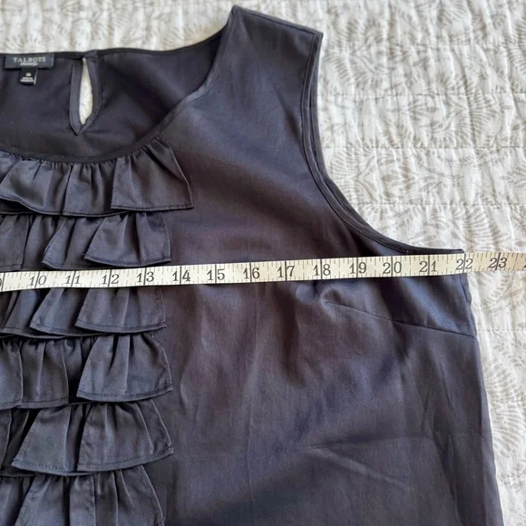 NWOT Talbot’s 100% Cotton Ruffle Blouse 🖤 - Picture 6 of 7